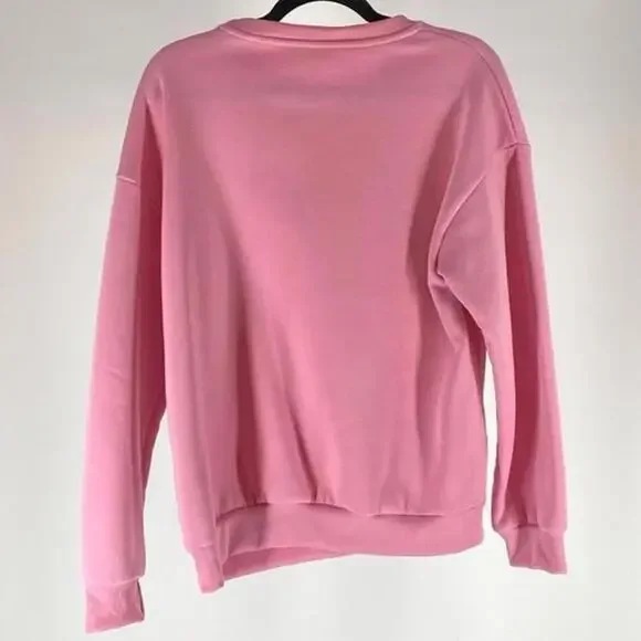 Cozy Pink Sweatshirt with Heart Detail - Perfect Casual Wear - Picture 2 of 2